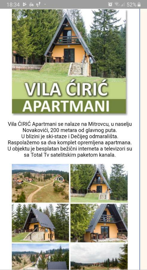 Vila Ciric Aparthotel Mitrovac Esterno foto